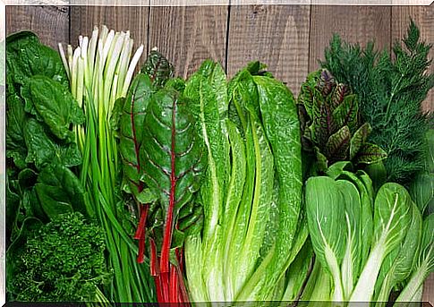 Food for nervousness: green leafy vegetables