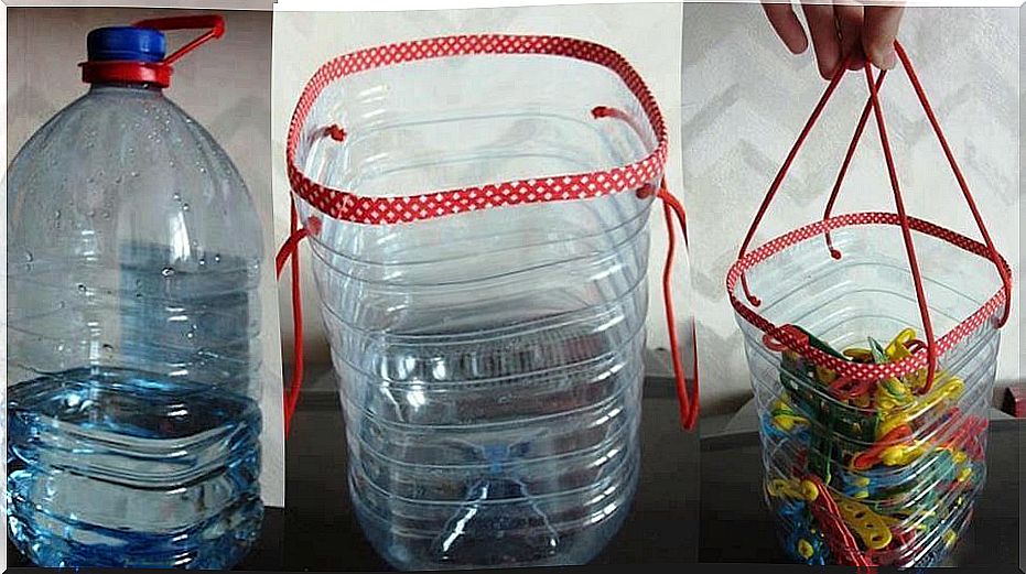 Plastic bottle basket