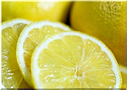 Freshly cut lemon wedges