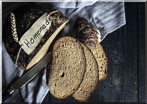 Homemade bread made from rye and spelled