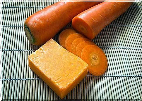 Homemade carrot soap for skin care