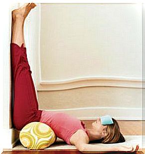 woman doing yoga against stress