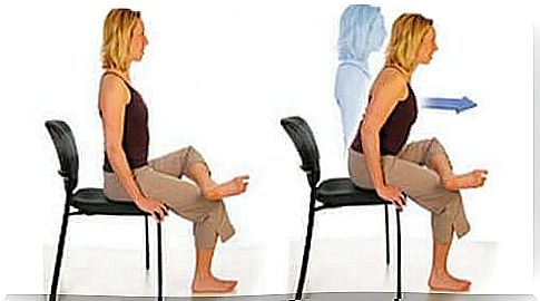 Sciatica exercise on a chair