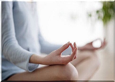 Woman meditates